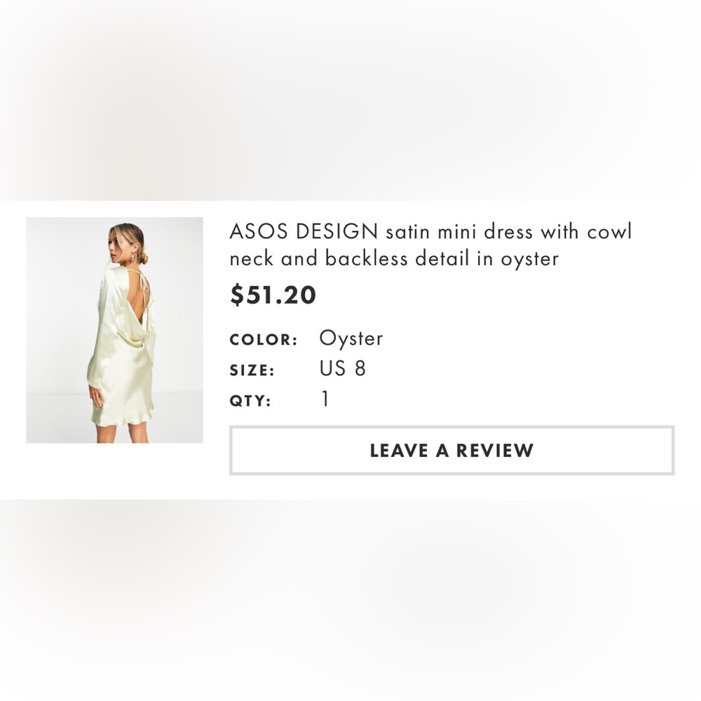 ASOS mini champagne dress